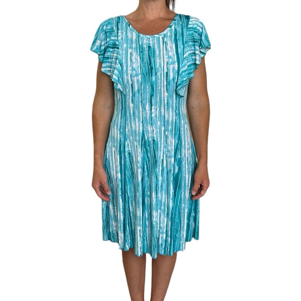 NWOT Sami & Jo | Textured Watercolor Dress Flutter Sleeve S